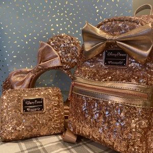 Disney loungefly rose gold limited edition